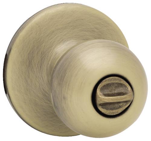 KWIKSET POLO PRIVACY LOCKSET ANTIQUE BRASS - Click Image to Close