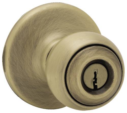KWIKSET POLO ENTRY LOCKSET ANTIQUE BRASS - Click Image to Close
