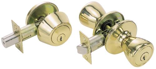 KWIK US3 ENTRY DEADLOCK COMBO POLISHED BRASS - Click Image to Close