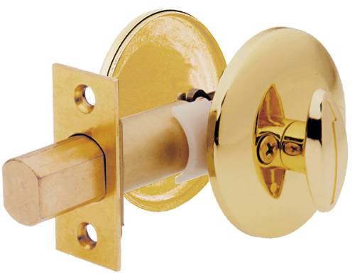 KWIKSET SINGLE SIDED DEADBOLT WITH COVER POLISHED BRASS - Click Image to Close