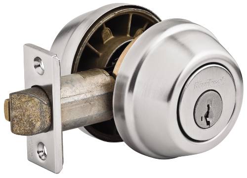 KWIKSET GATE LATCH DOUBLE CYLINDER SATIN CHROME - Click Image to Close