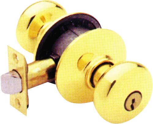SCHLAGE F51N PLYMOUTH ENTRY SET POLISHED BRASS FINISH - Click Image to Close