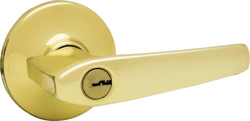KWIKSET DELTA ENTRY LEVERSET POLISHED BRASS - Click Image to Close