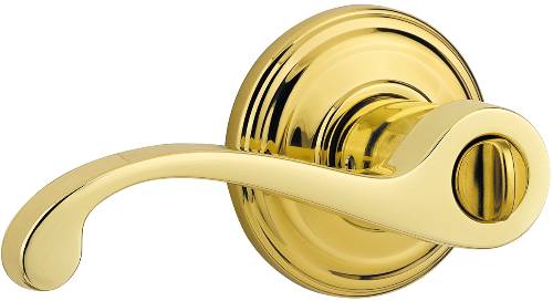KWIKSET COMMONWEALTH PRIVACY LEVERSET POLISHED BRASS - Click Image to Close
