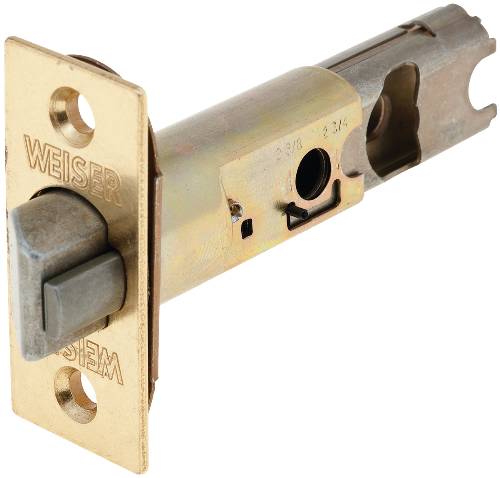 WEISER NEW STYLE ADJUSTABLE DEADLATCH POLISHED BRASS - Click Image to Close