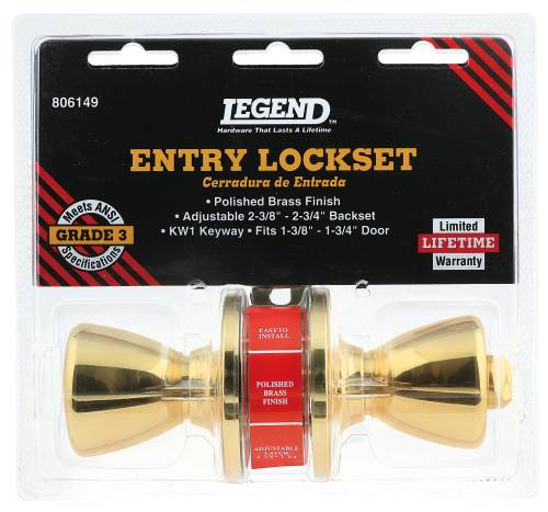 LEGEND ENTRY LOCKSET POLISHED BRASS CLAM - Click Image to Close