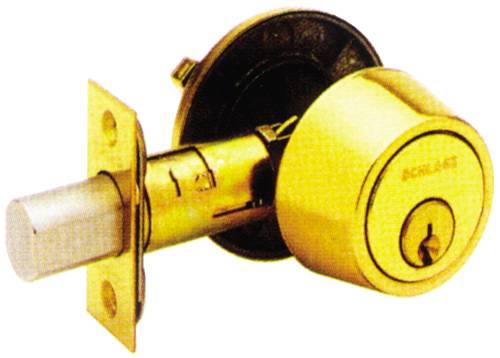 SCHLAGE DEADBOLT POLISHED BRASS FINISH - Click Image to Close
