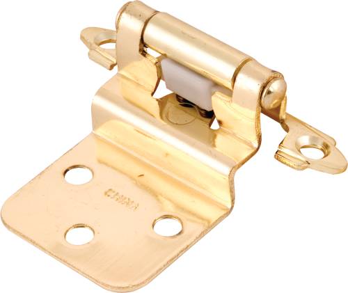 ANVIL MARK 3/8 IN. SELF CLOSING CABINET HINGE 1 PAIR POLISHED BR - Click Image to Close