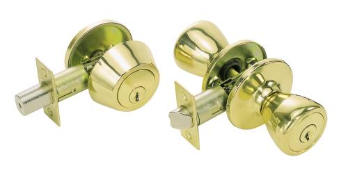 LEGEND COMBO ENTRY/SINGLE DEADBOLT POLISHED BRASS - Click Image to Close