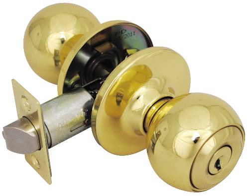 LEGEND ENTRY LOCK BALL HANDLE POLISHED BRASS - Click Image to Close