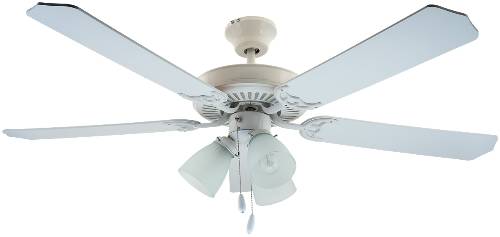 BALA CEILING FAN WITH FROSTED BELL LIGHT KIT, MAXIMUM THREE 60 - Click Image to Close