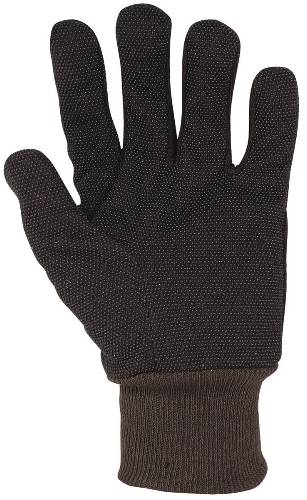 JERSEY GRIPDOT GLOVES BROWN - Click Image to Close