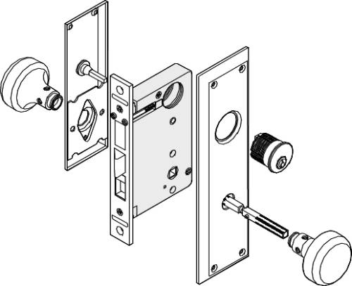 MARKS MORTISE LOCK, RIGHT HAND - Click Image to Close