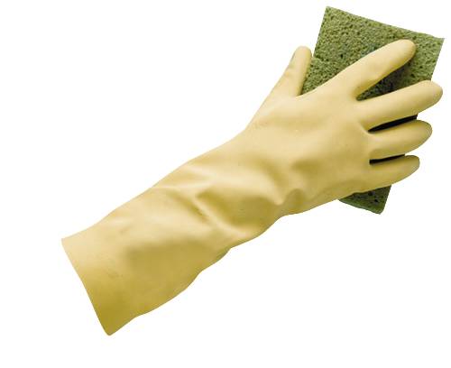 LONG SLEEVE FLOCK LINED LATEX GLOVES, SMALL