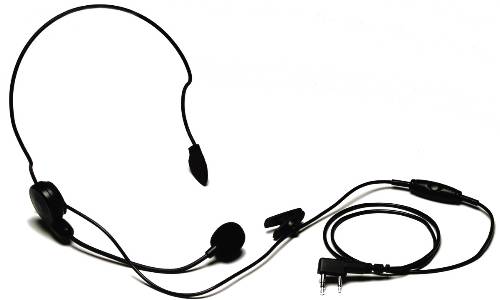 CLIP MICROPHONE HEADSET WITH BEHIND THE HEAD EARPHONE - Click Image to Close