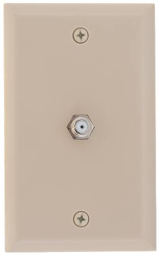 CONNECTOR WALL PLATE F STYLE JACK CATV IVORY