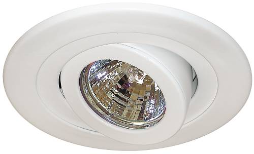 LOW VOLTAGE GIMBALL 4" WHITE BAFFEL - Click Image to Close