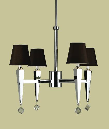 CEILING LAMP FOUR LIGHT WITH BROWN FABRIC SHADE - Click Image to Close