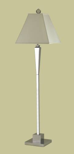FLOOR LAMP WITH IVORY FABRIC SHADE - Click Image to Close