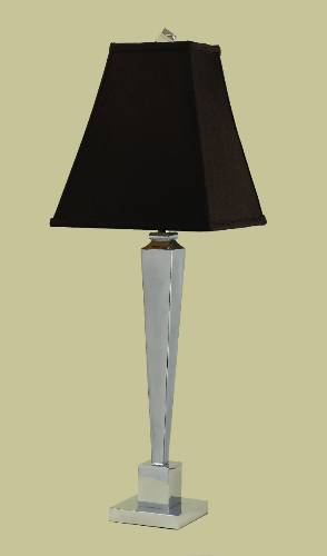 TABLE LAMP WITH FABRIC SHADE BROWN - Click Image to Close
