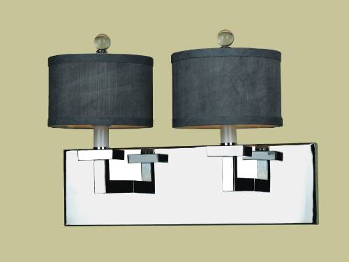 2 LITE WALL SCONCE W/ METAL BASE - Click Image to Close