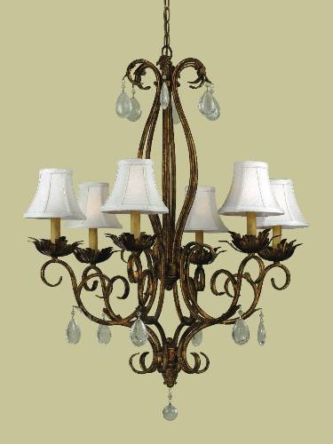 6 LITE CHANDELIER - Click Image to Close
