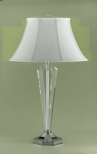 TABLE LAMP CRYSTAL BASE WITH CHROME FINISH - Click Image to Close