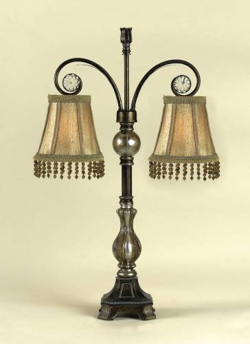 TABLE LAMP WITH TWO ARM AND TWO SHADE DOWN AG
