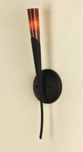 1 LIGHT HORN WALL LAMP RUSTY AMBER CONTEMPORARY - Click Image to Close