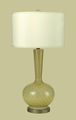 TABLE LAMP YELLOW GLASS BALL BASE - Click Image to Close