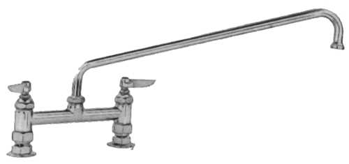 T & S DOUBLE PANTRY FAUCET WITH 18" SWING SPOUT - Click Image to Close