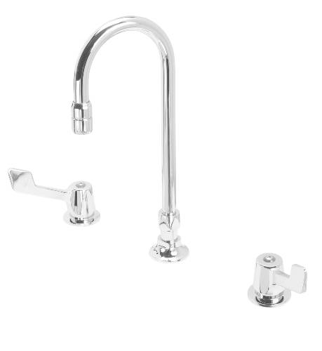 WIDESPREAD FAUCET WITH 4 IN. BLADE HANDLES AND NO POP-UP, CHROME