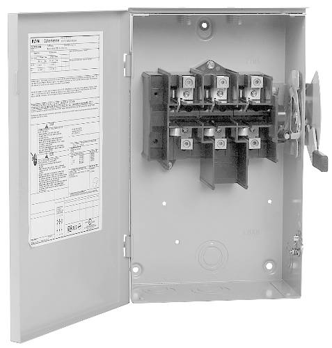 INDOOR SAFETY SWITCH NON-FUSED 30 AMP 3-POLE 3-WIRE - Click Image to Close