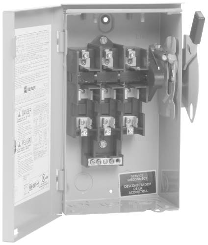 INDOOR SAFETY SWITCH FUSIBLE 100 AMP 3-POLE 4-WIRE