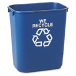 WE RECYCLE RECT CNTNR MED W/ RECYCLING SYMBOL BLU 12/CTN - Click Image to Close