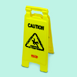 CAUTION 2 SIDE FLR SIGN 26X11X12 MLTILNG YEL 6 - Click Image to Close
