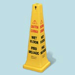 WET FLR SAFETY CONE 12.25X12.25X36 MLTILNG YEL 5 - Click Image to Close