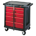 5-DRAWER MOBILE WORKCENTER 32.6X19.8X33.5 BLA/RED - Click Image to Close