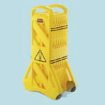 EXTENDABLE MOBILE BARRIER EXTNDS TO 13 FT YEL - Click Image to Close