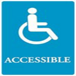 ADA SIGN, ACCESSIBLE-BL/WE, 6X9 - Click Image to Close