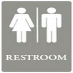 ADA SIGN, RESTROOM-GY/WE 6X9 - Click Image to Close